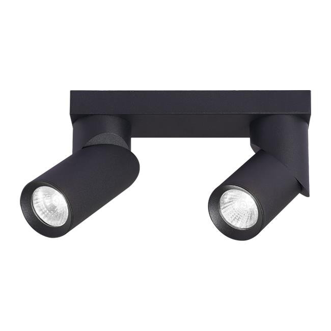 Spot 4280-LVT, orientabil, 2xGU10, negru mat, IP20, Masterled