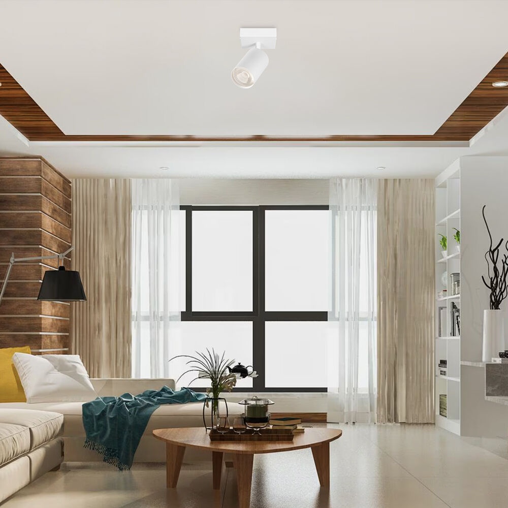 Spot aplicat GU10 patrat Beta, aluminiu, alb, IP20, Braytron - imagine 2