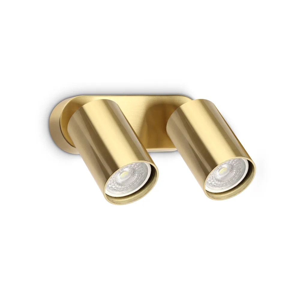 Spot dublu Dynamite rotund 2xGU10, auriu, Ideal Lux