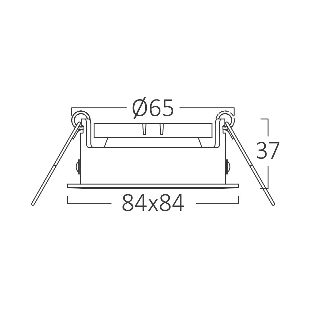 Spot incastrat GU10 patrat Tetra, aluminiu, alb, IP20, Braytron
