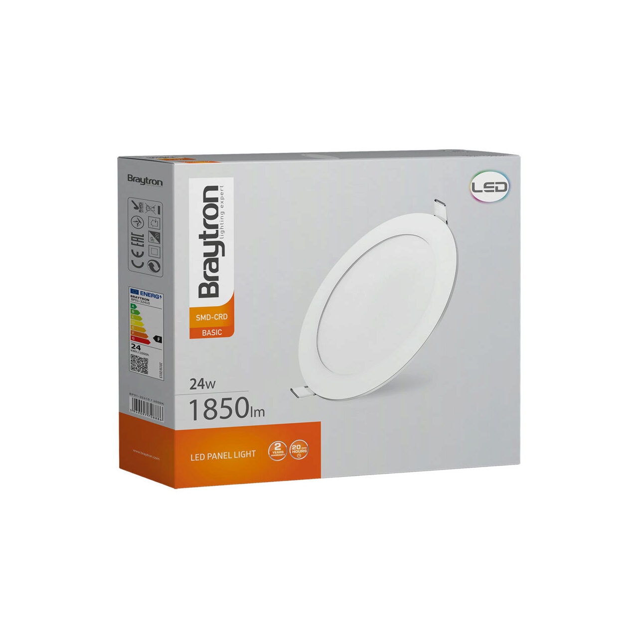 Spot LED 24W Incastrat, Rotund, Braytron, 1850lm, Lumina Calda (3000K), Alb - imagine 6
