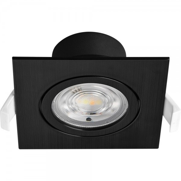 Spot LED 7W Incastrat, Patrat, Braytron, 630lm, Lumina Calda+Neutra+Rece, Negru