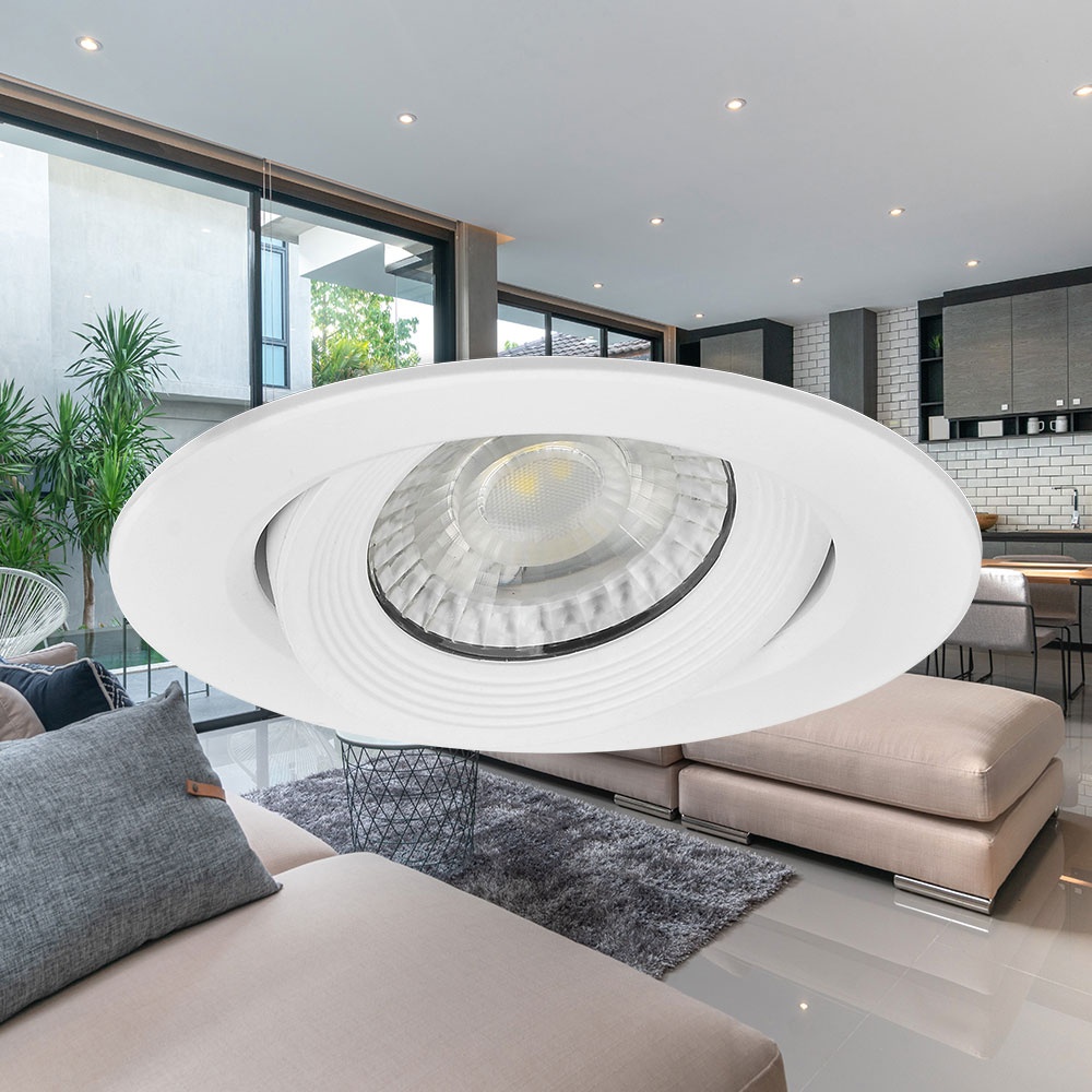 Spot LED BD02-00500, rotund, incastrat, 5W, 400lm, lumina calda, IP20, alb, Braytron - 1 | YEO