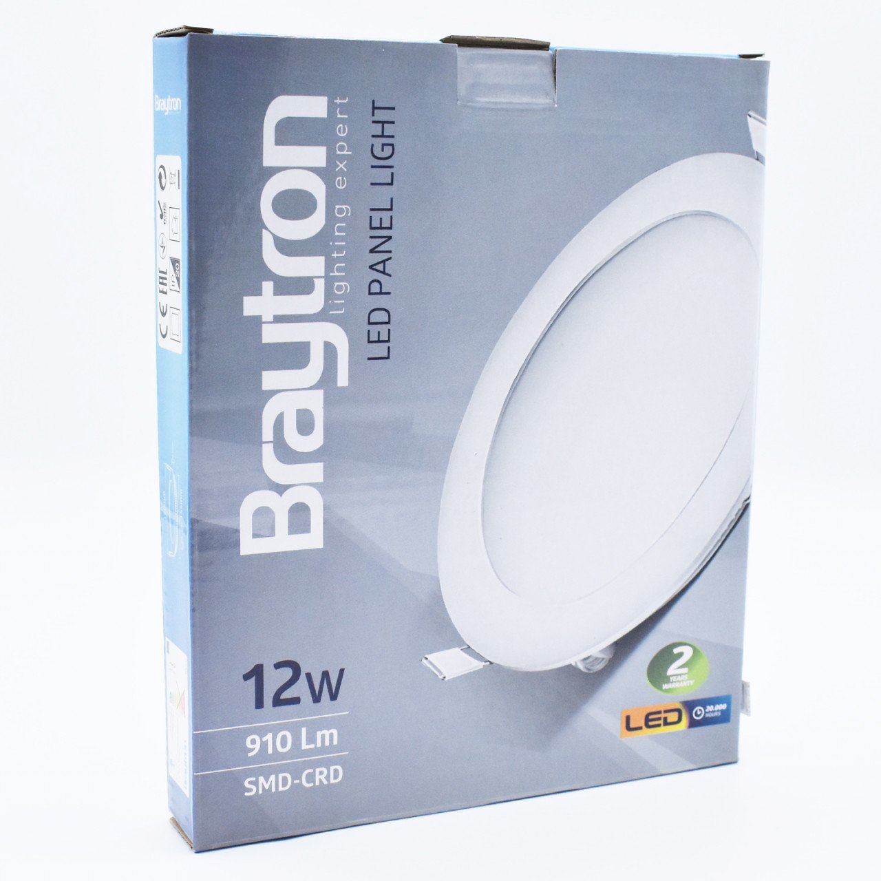 Spot LED BP01-31210, rotund, incastrat, 12W, 910lm, lumina neutra, IP20, alb, Braytron