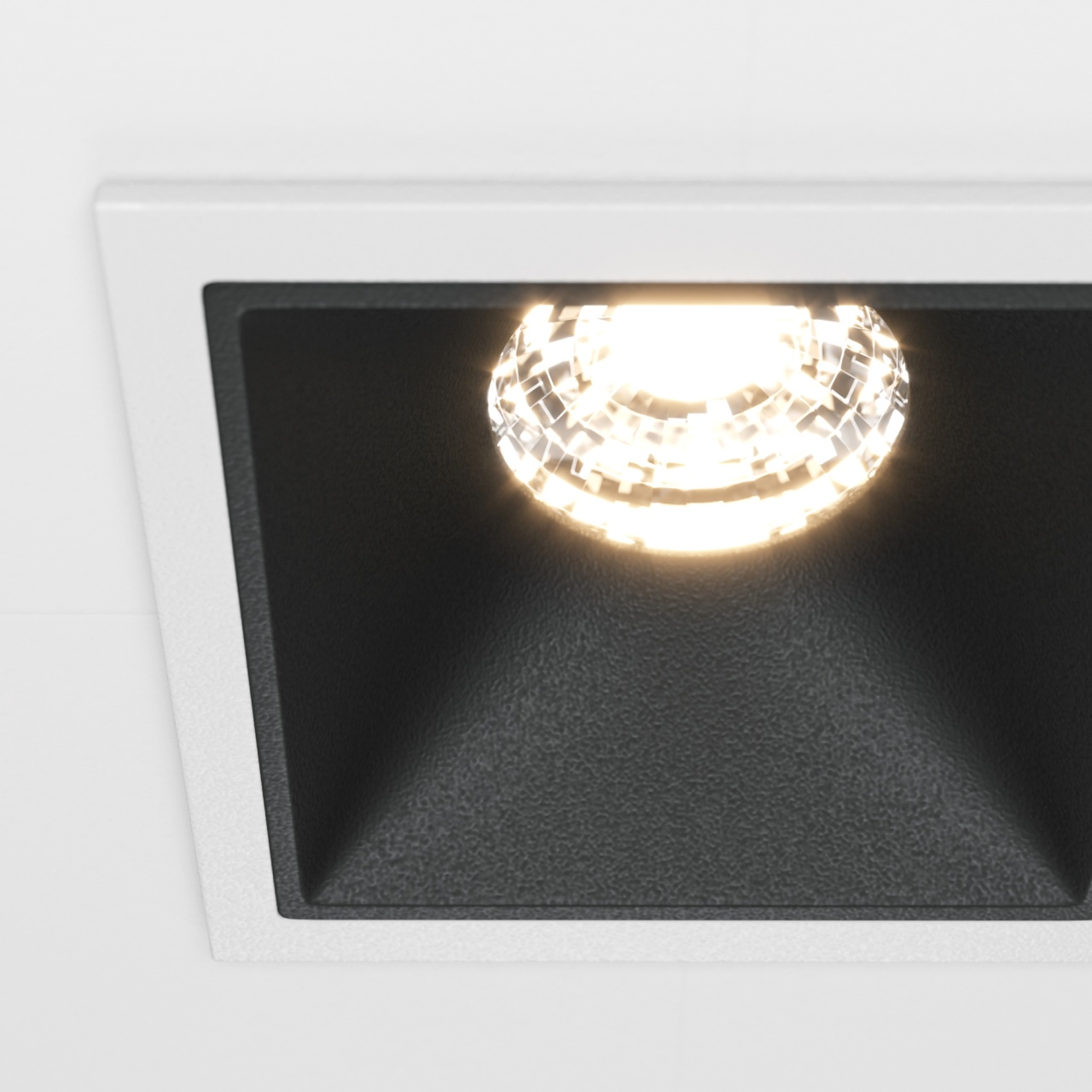 Spot LED incastrat Maytoni DL043-01-10W3K-D-SQ-WB, 10W, 450lm, 3000K, IP20, alb-negru, dimabil - 1 | YEO