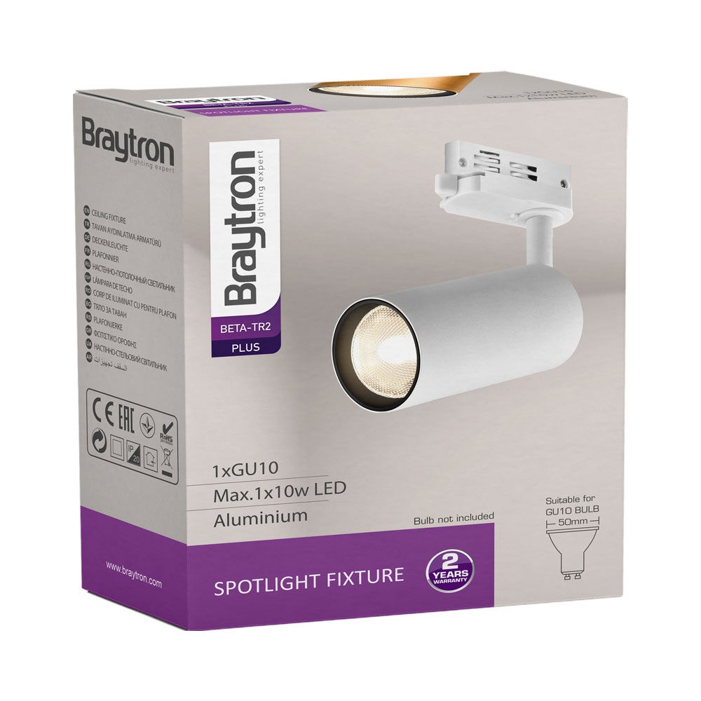 Spot pe sina GU10 Beta, aluminiu, auriu-negru, IP20, Braytron - imagine 7