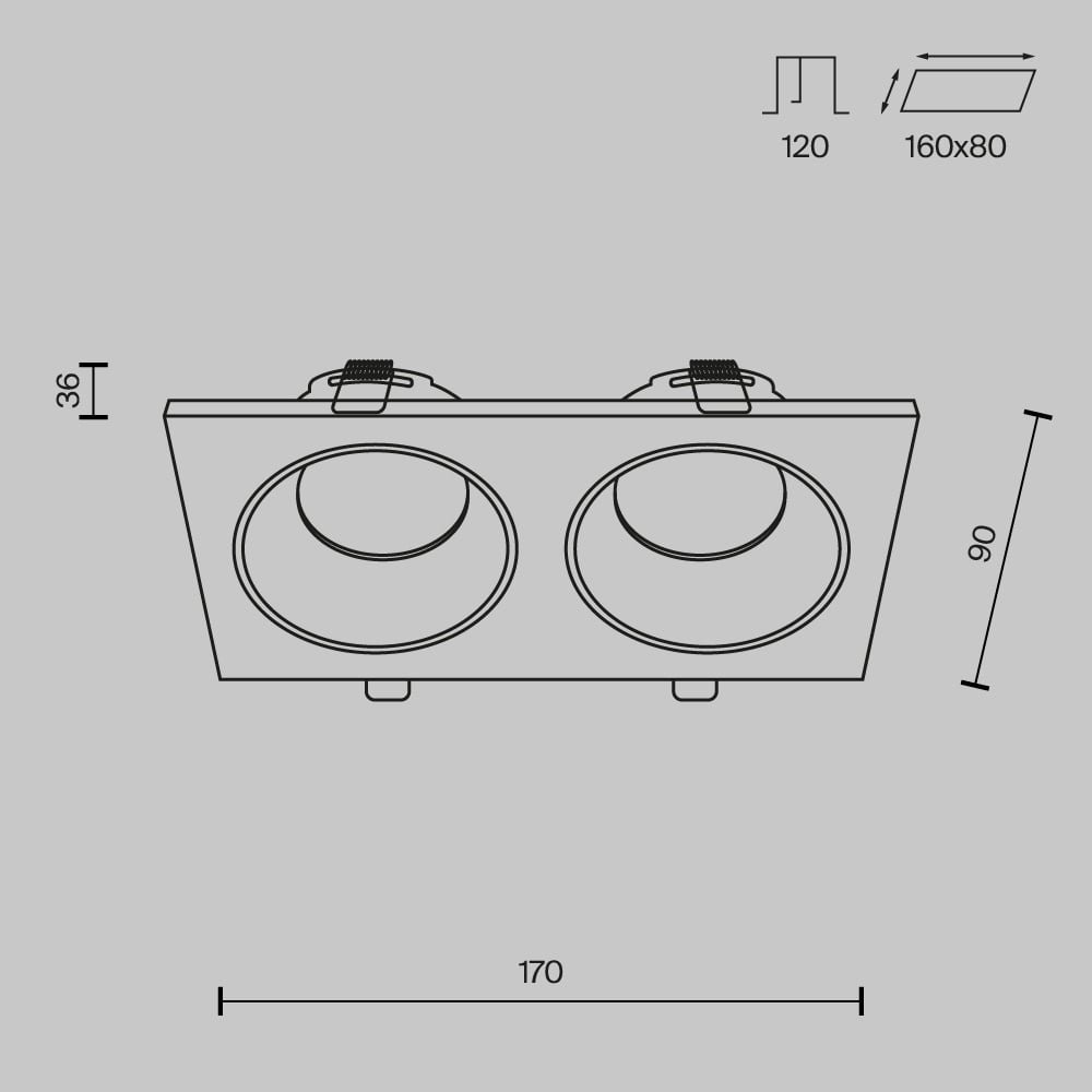 Spot Zoom DL033-2-02W, incastrat, 2xGU10, alb, IP65, Maytoni