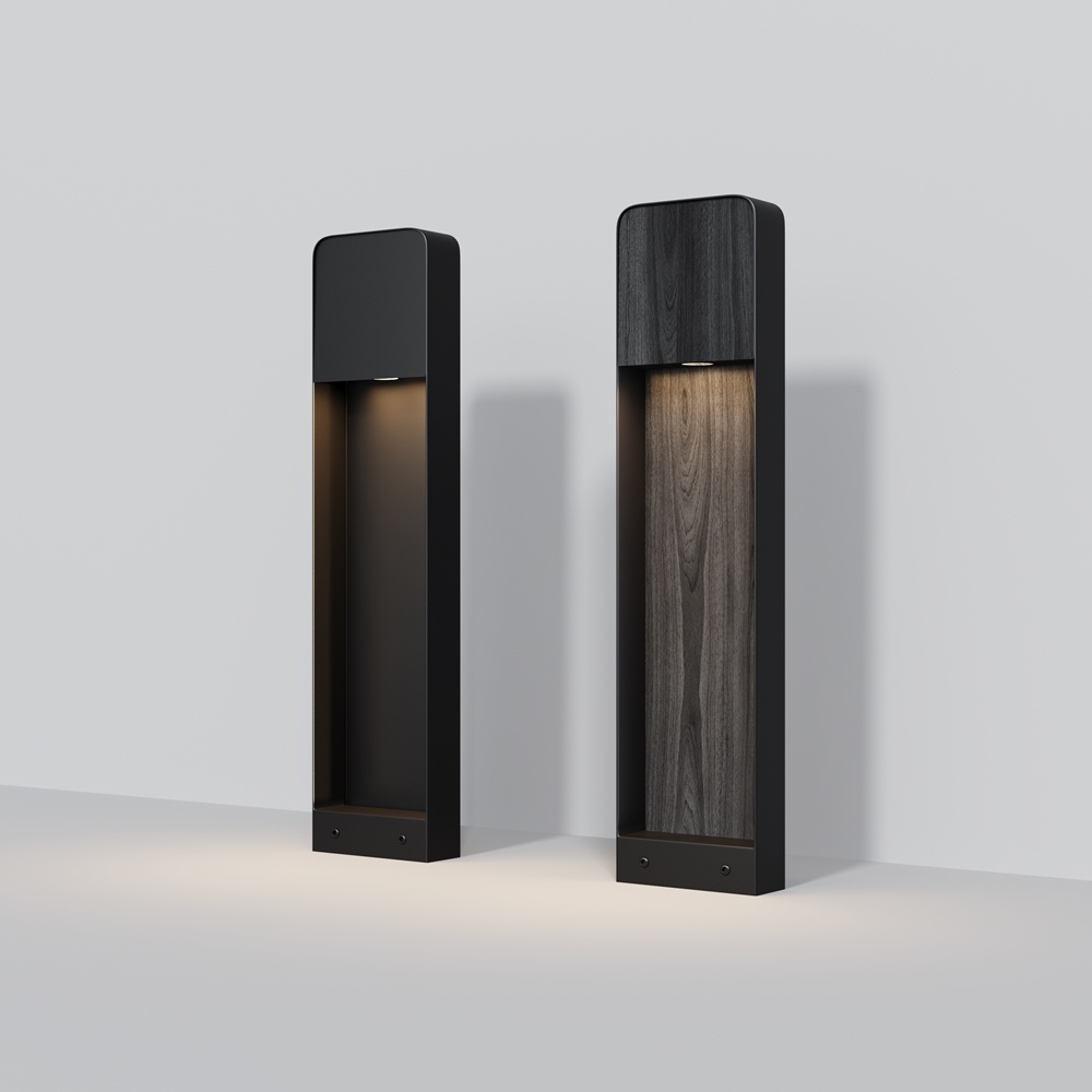 Stalp LED exterior Porte, 7W, lumina calda (3000K), IP54, negru wood, Maytoni - imagine 3
