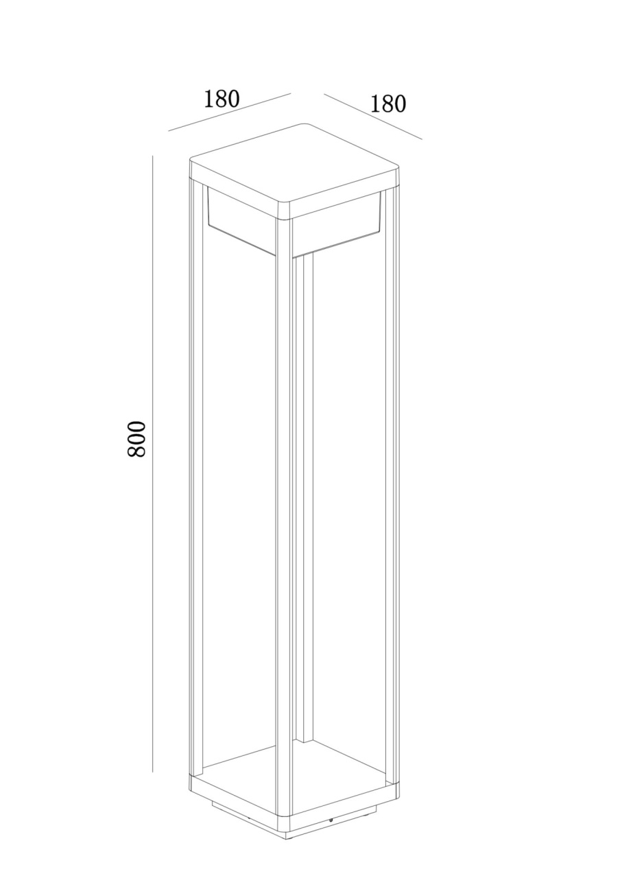 Stalp pentru exterior LED Baker street O021FL-L10B3K, 10W, 520lm, lumina calda, IP65, negru, Maytoni