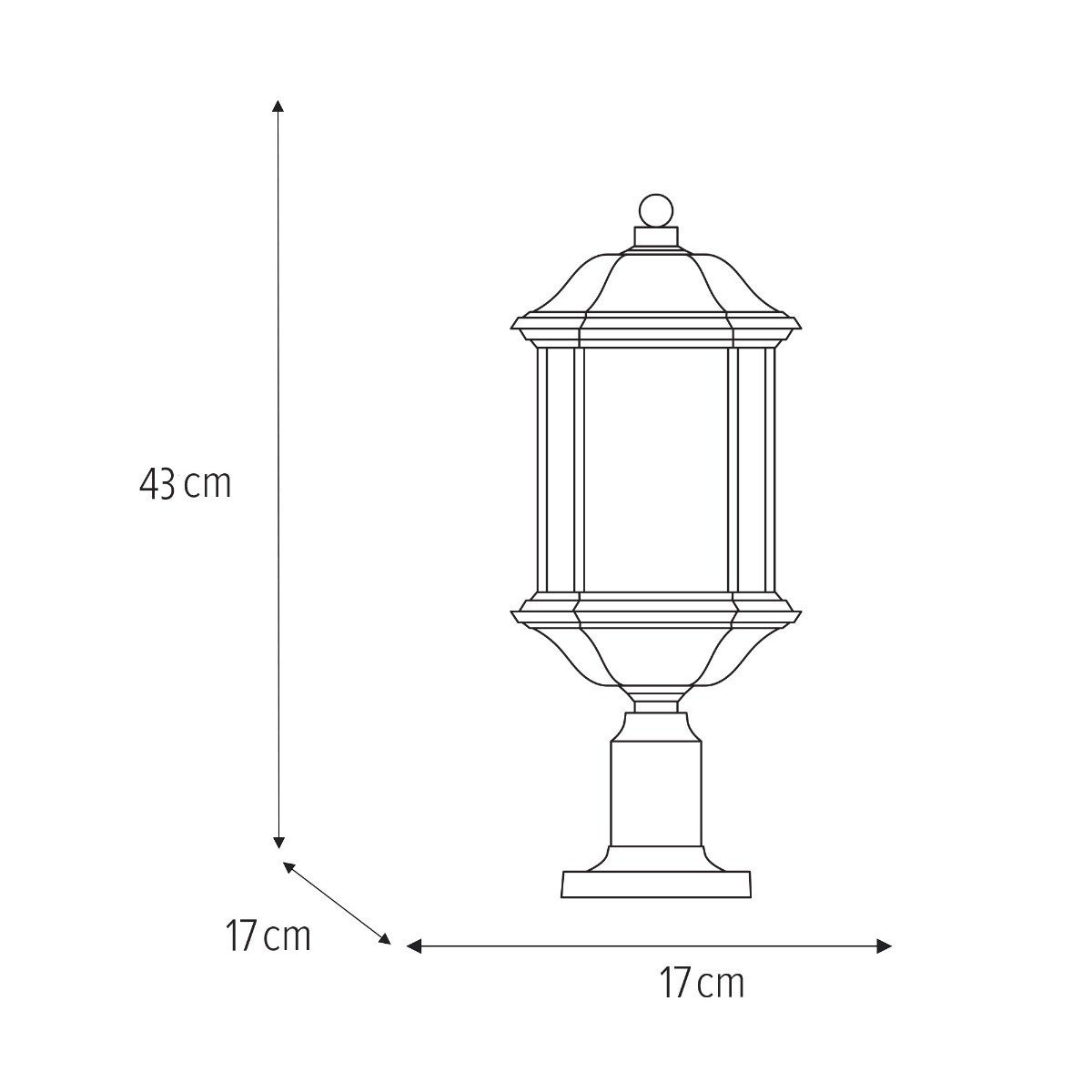 Stalp pentru exterior Nuvola, 1 bec, dulie E27, maro, metal, sticla, Klausen - 3 | YEO