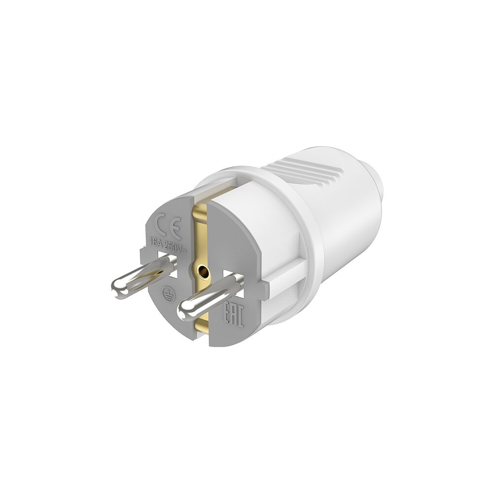 Stecher drept cu impamantare Braytron, 16A, 250V, alb