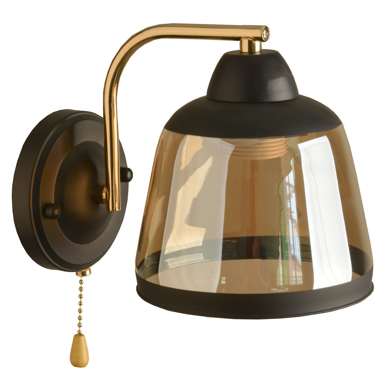 Aplica Darkish KL101042, 1xE27, cu intrerupator, neagra+aurie, IP20, Klausen