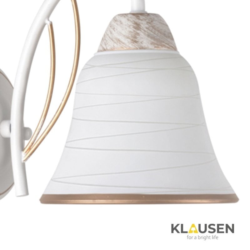 Aplica Kelly LY-3268, cu intrerupator, 1xE27, alba+aurie, IP20, Klausen