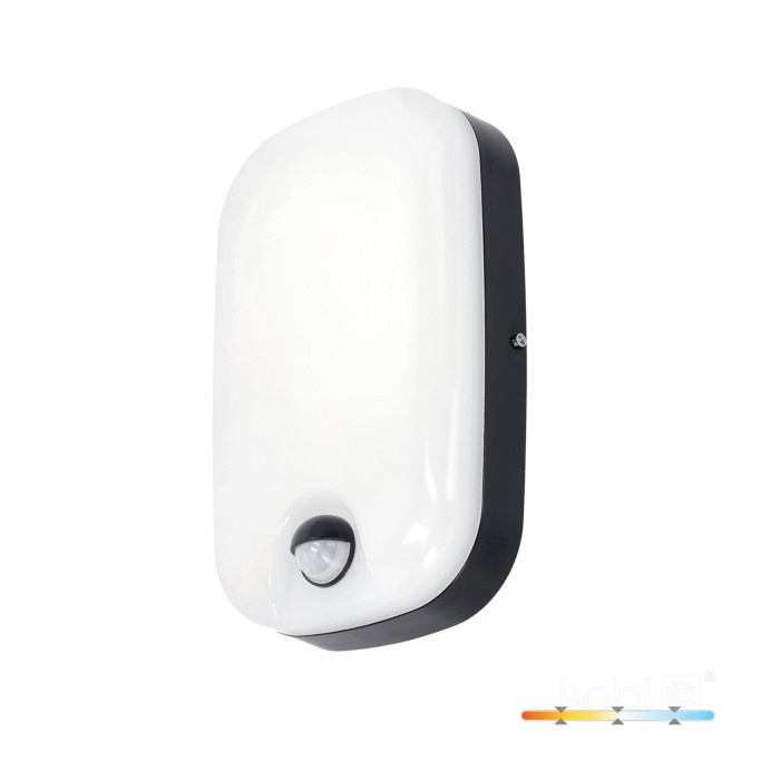 Aplica LED cu senzor de miscare BAVANO, 15W, lumina calda/neutra/rece, IP54, neagra, Kobi