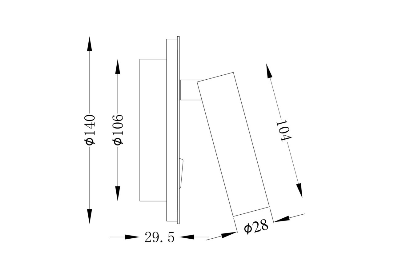 Aplica LED Ios C176-WL-01-6W-MG, 9W, 540lm, lumina calda, IP20, Maytoni