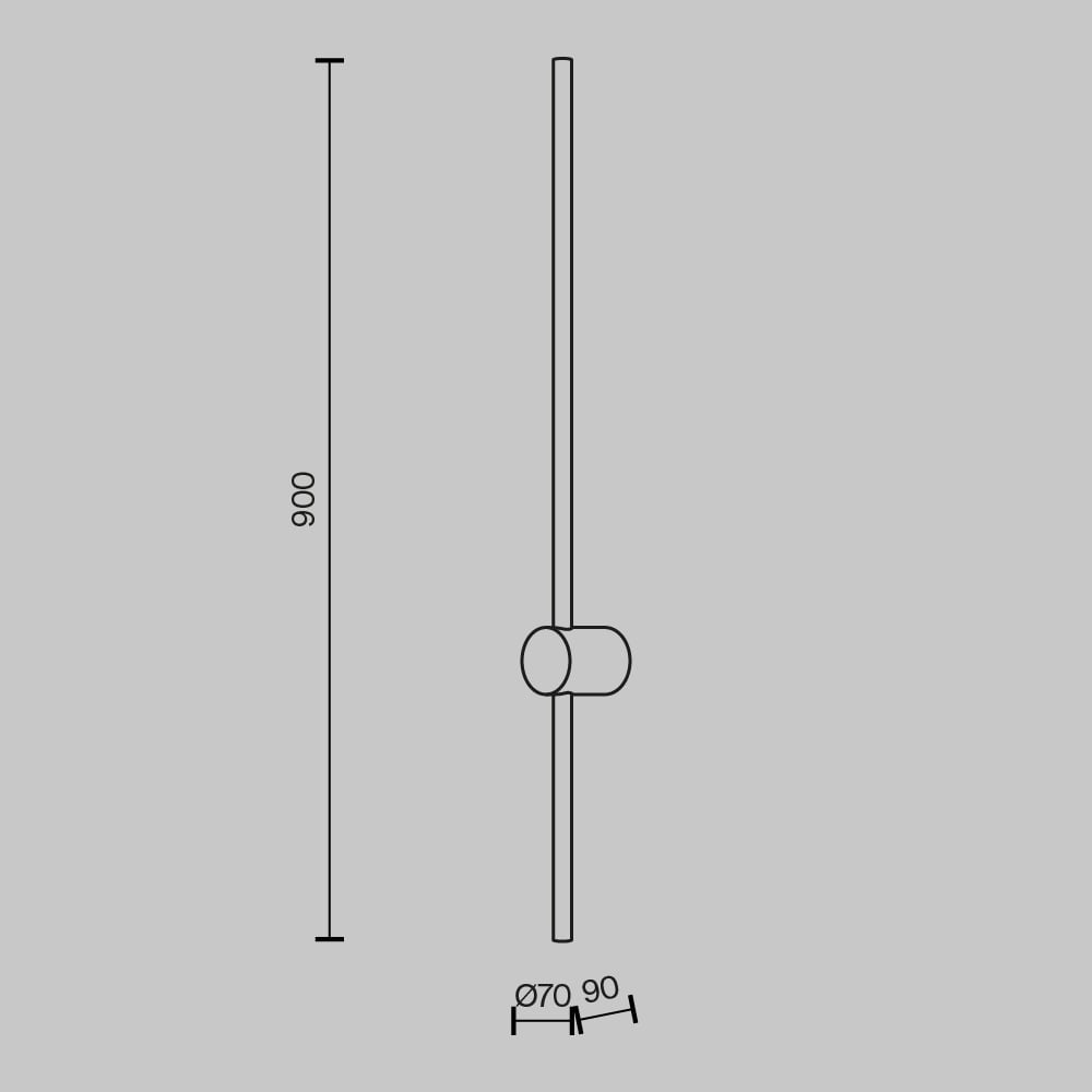 Aplica LED Light Stick MOD237WL-L11B3K, 10W, 750lm, lumina calda, IP20, neagra+alba, Maytoni