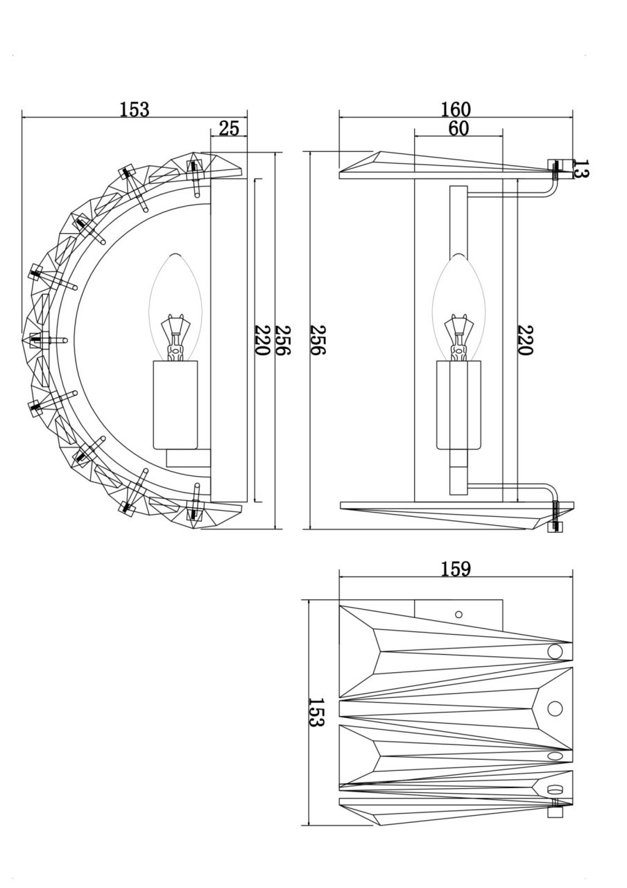 Aplica Puntes MOD043WL-01CH, 1xE14, crom+transparenta, IP20, Maytoni