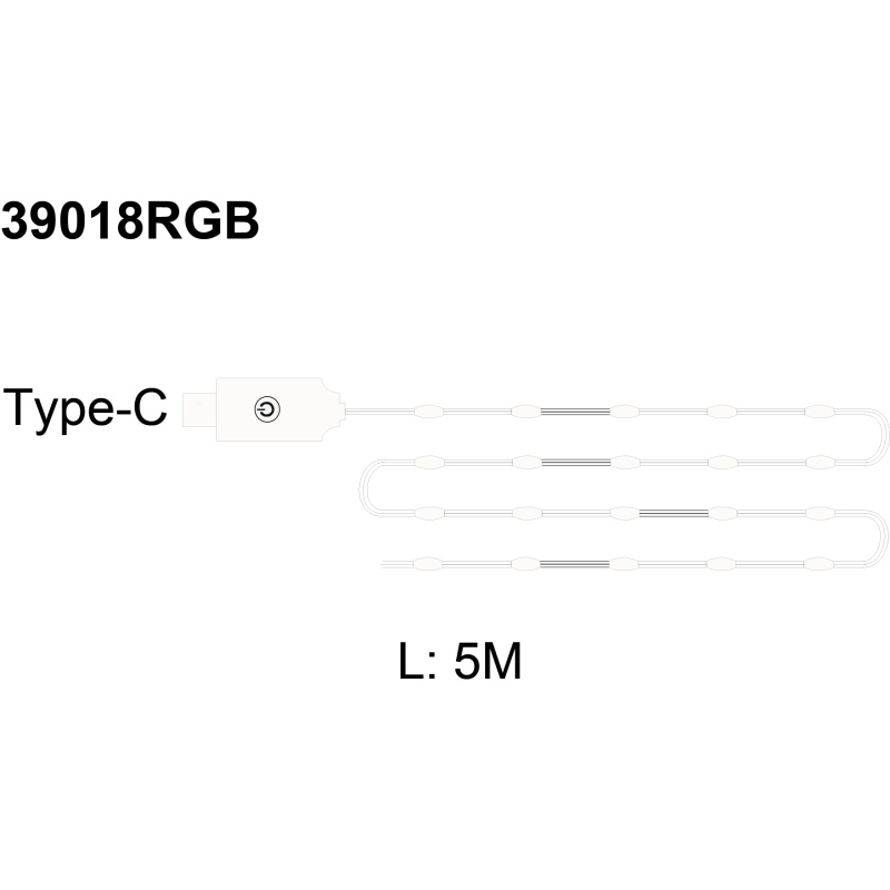 Banda LED RGB 5m, USB-C, 27 efecte luminoase, 50 LED-uri, Globo Lighting
