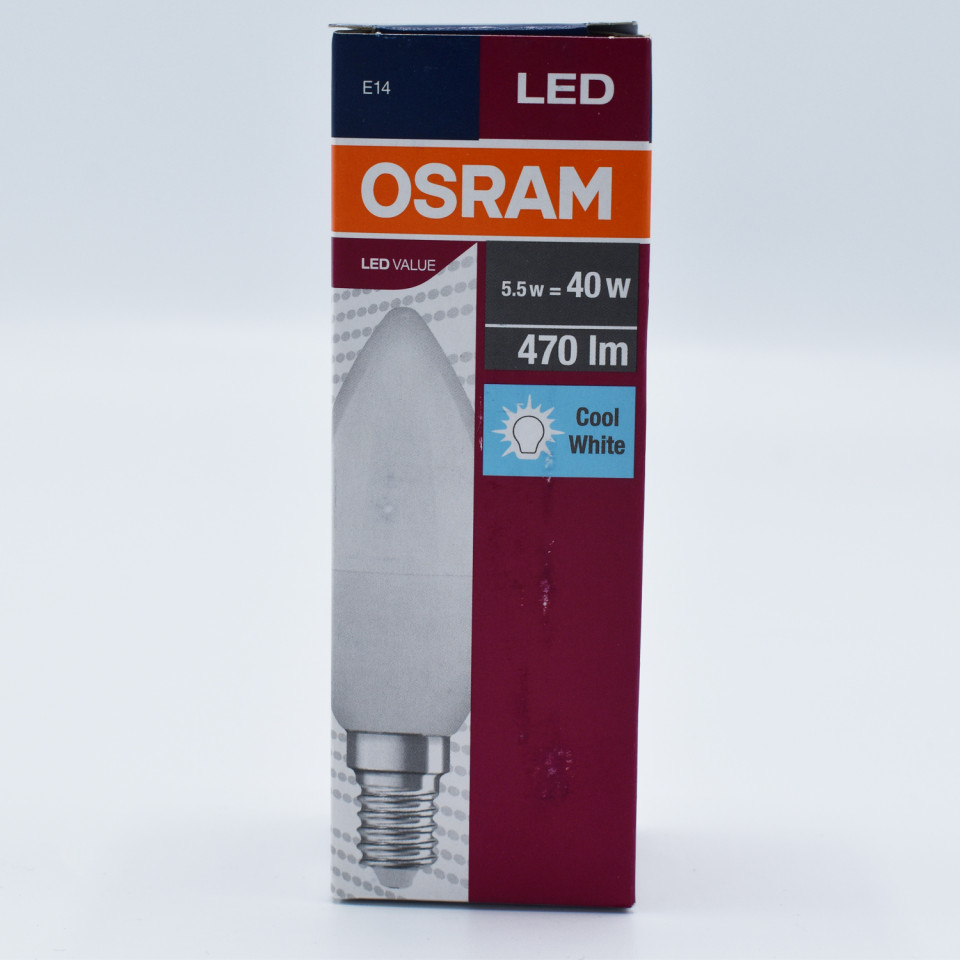 Bec LED 4.9W(40W) Osram, E14, B40, 470 lm, lumina neutra (4000K), clasa energetica F - 2 | YEO