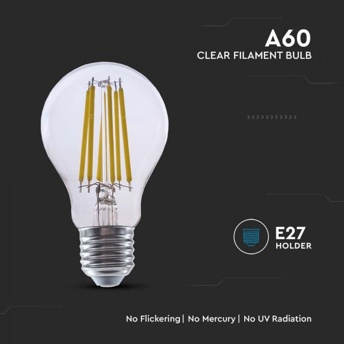 Bec LED 4W(60W) V-TAC, E27, 840 lm, lumina calda (3000K), stil vintage, clasa energetica A - imagine 5