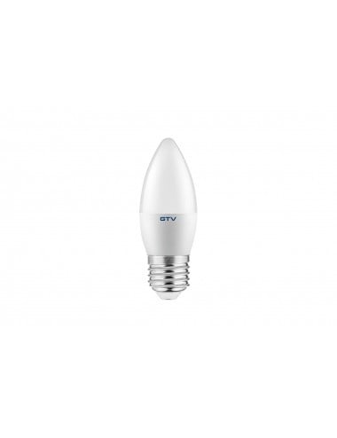 Bec LED lumanare 6W(43W) GTV, C30, E27, 520 lm, lumina calda (3000K), clasa energetica F
