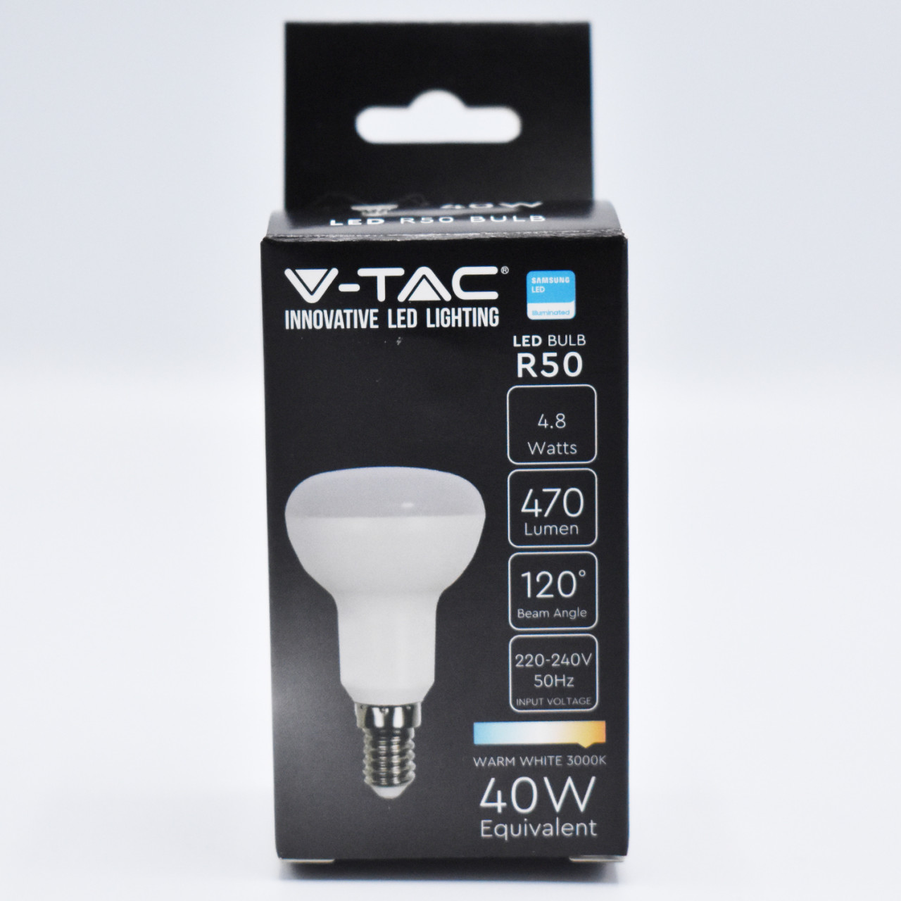 Bec LED R50 4.8W (40W), E14, 470 lm, lumina calda (3000K), opal, V-TAC - 2 | YEO