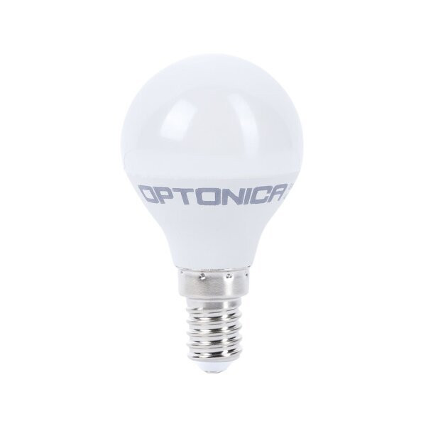 Bec led sferic 6W (35W), E14, G45, 480lm, lumina rece(6000K), opal, Optonica