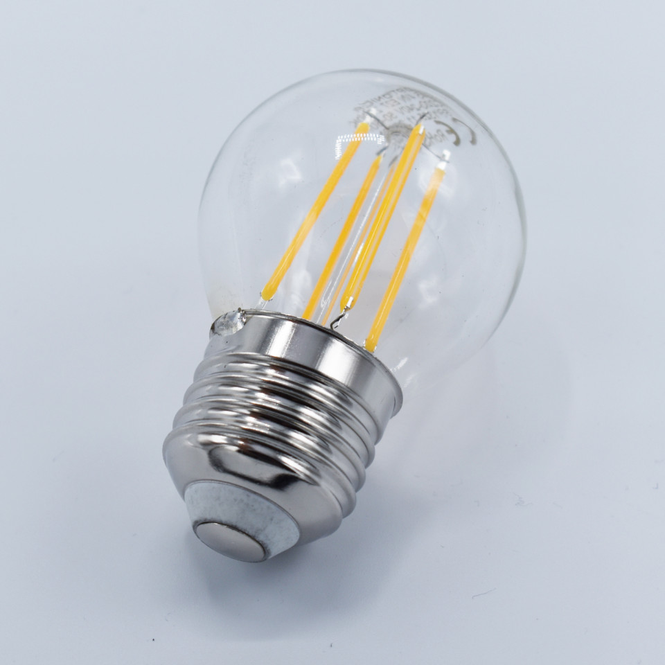 Bec LED sferic Vintage filament 4W(35W) Optonica, G45, E27, 400 lm, lumina calda (2700K), dimabil, clasa energetica F - 3 | YEO