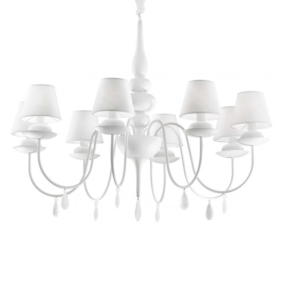 Candelabru Blanche 035574, 8xE14, alb, IP20, Ideal Lux