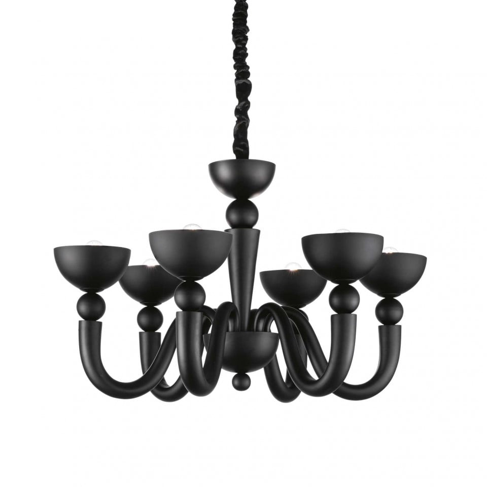 Candelabru Bon Bon 140339, 6xE14, negru, IP20, Ideal Lux