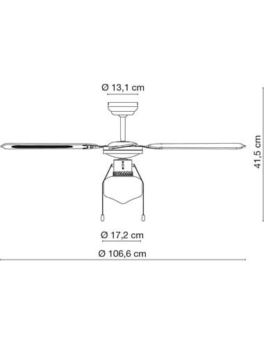 Candelabru Champion 0309CSW, cu ventilator, 1xE27, crom+negru, IP20, Globo