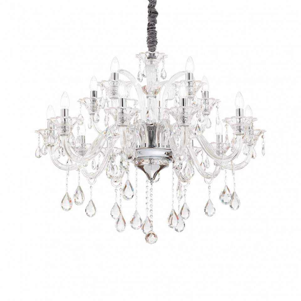 Candelabru Colossal 114170, 15xE14, transparent, IP20, Ideal Lux