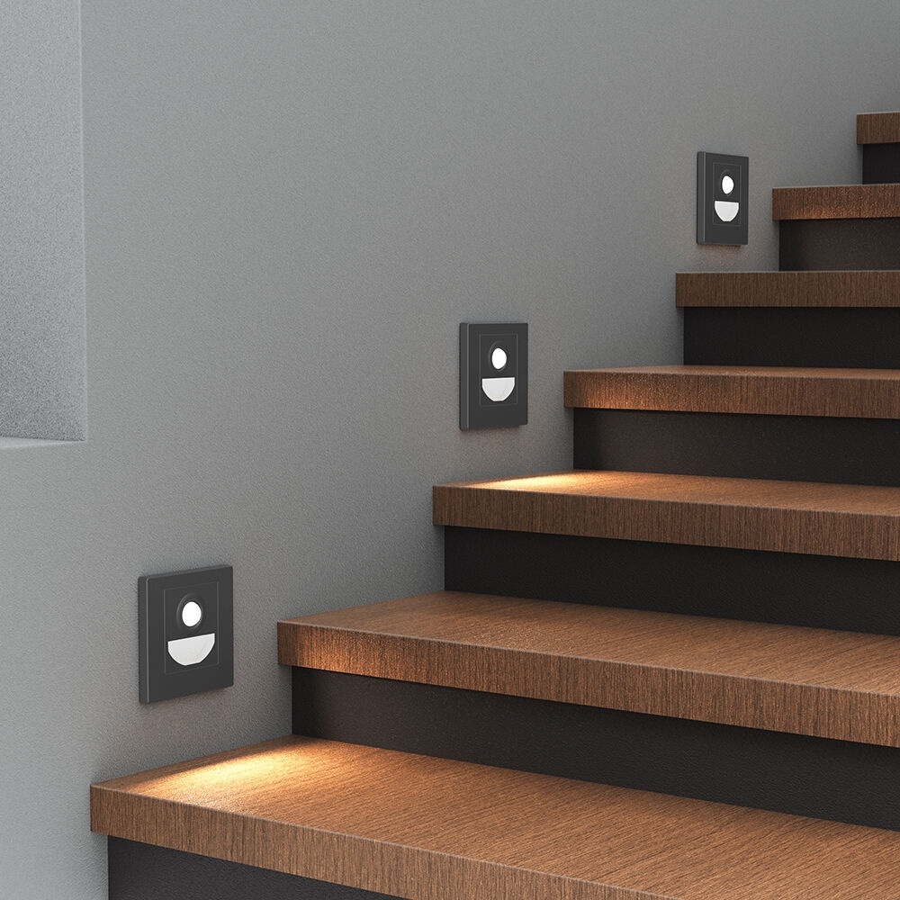 Corp LED incastrat pentru trepte 1.5W, senzor de miscare, lumina calda/neutra/rece, gri, IP20, Braytron - imagine 2