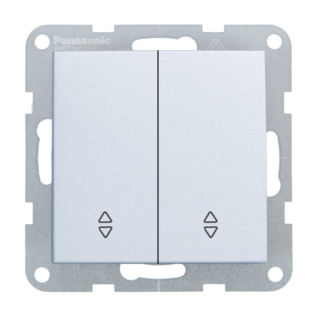 Intrerupator dublu cap scara 10A, IP20, Argintiu, Panasonic Karre Plus 55