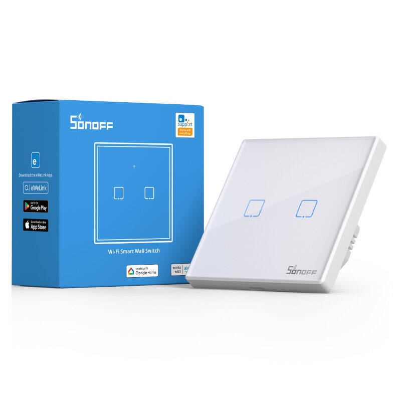 Întrerupător Smart WiFi + RF 433MHz Sonoff T2 EU TX (2 canale)