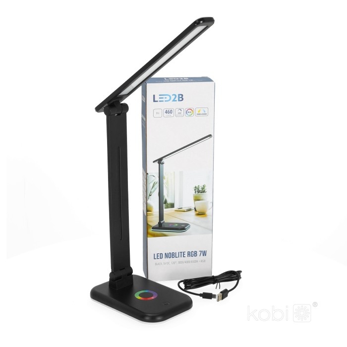 Lampa de birou LED NOBLITE RGB, 7W, lumina calda/neutra/rece, dimabila, neagra, Kobi - imagine 7