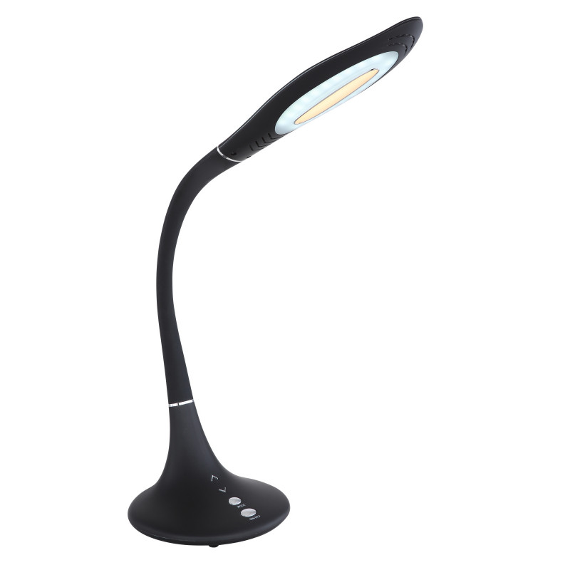 Lampa de birou LED Pattaya 58271B, dimabila, cu intrerupator touch, 9W, 620lm, lumina rece, neutra, calda, neagra, IP20, Globo