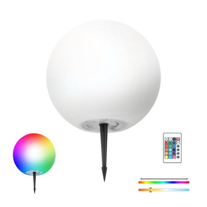 Lampa Solara tip minge, RGBW, diametru 30cm, cu telecomanda, Kobi