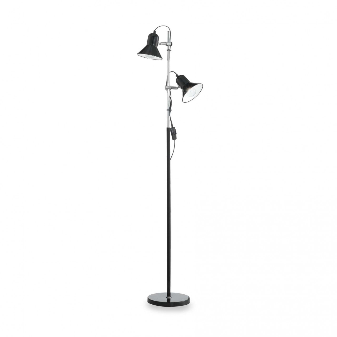 Lampadar Polly 061139, cu intrerupator, 2xE27, negru, IP20, Ideal Lux