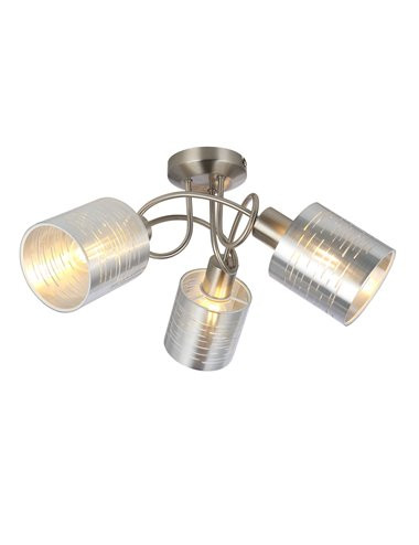 [Lichidare stoc]Plafoniera Murcia 15343-3D, 3xE14, argintie, IP20, Globo Lighting