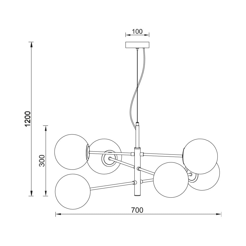 Lustra BR-BV01-00112, 6xG9, neagra+alba, IP20, Braytron