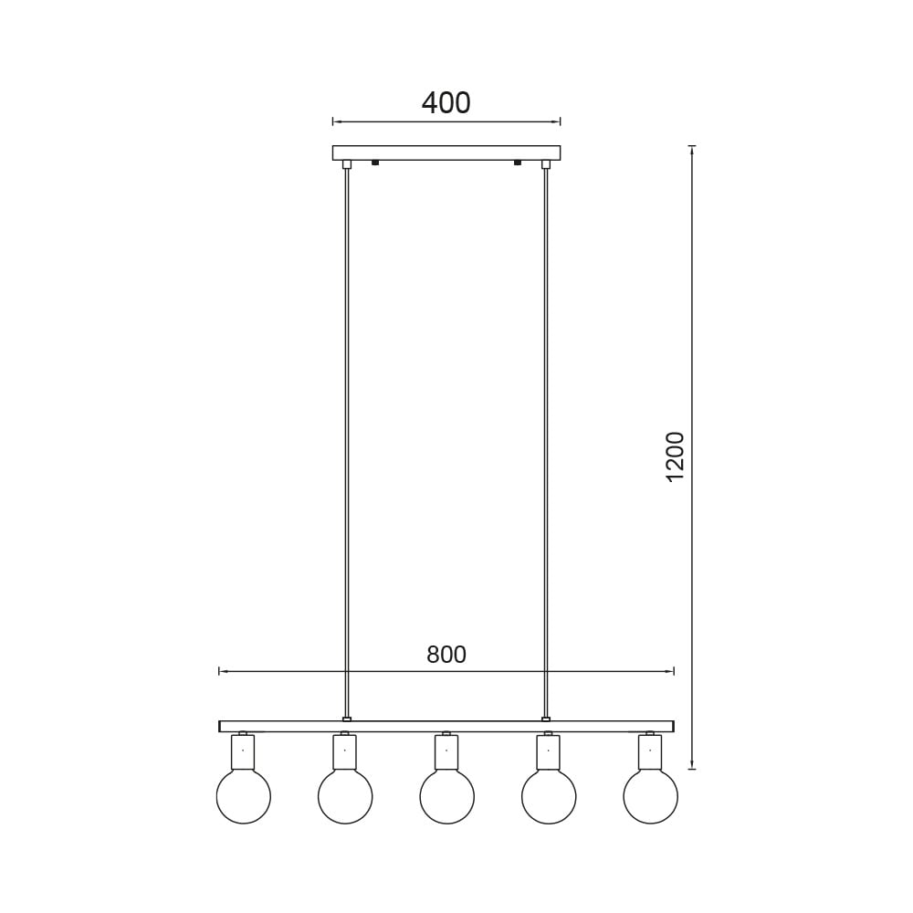 Lustra BR-BV04-00063, 5xE27, neagra, IP20, Braytron