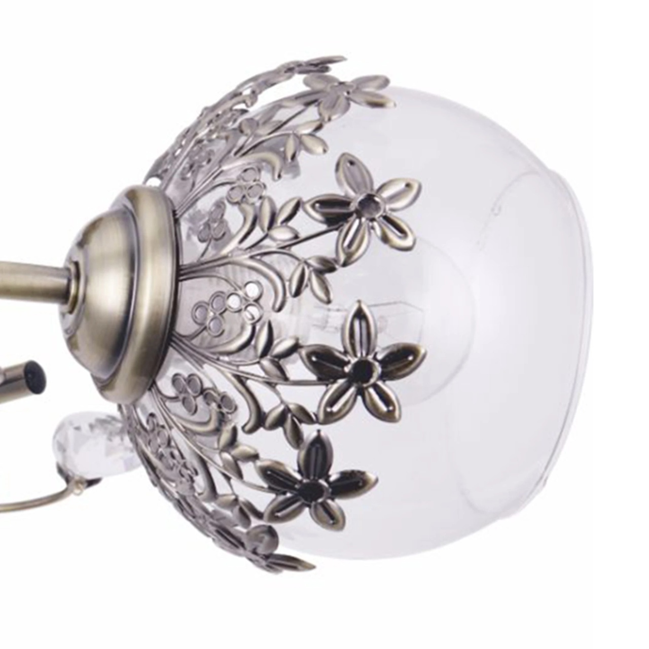 Lustra Desert LY-3462, 3xE27, bronz si alb transparent, stil clasic, IP20 - imagine 2