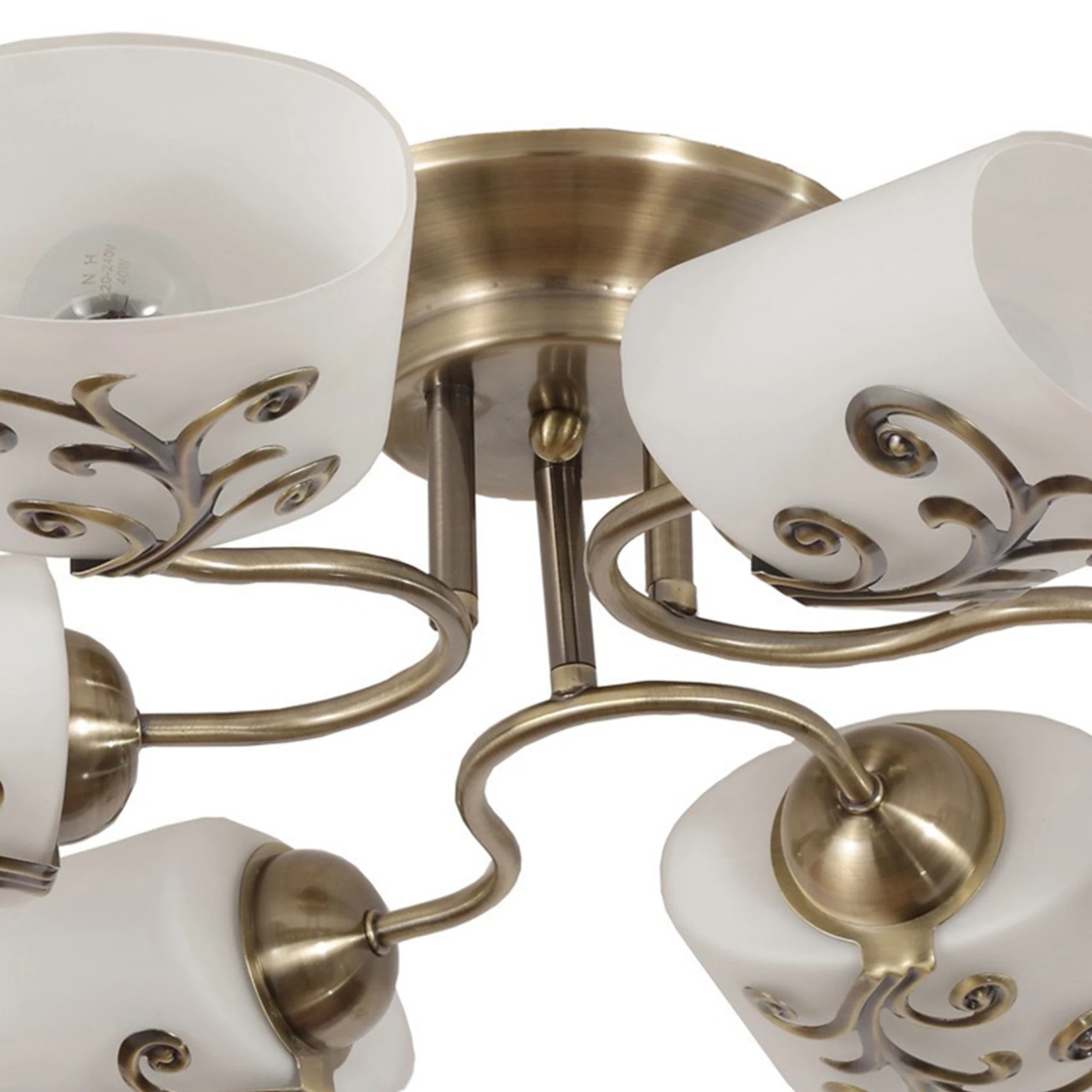 Lustra Fantasy KL106009, 6xE27, bronz si alb opal, stil clasic, IP20 - imagine 4