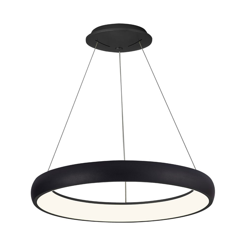 Lustra LED Bella BH17-03481, rotunda, 46W, 5200lm, lumina calda+neutra+rece, IP20, neagra, Braytron