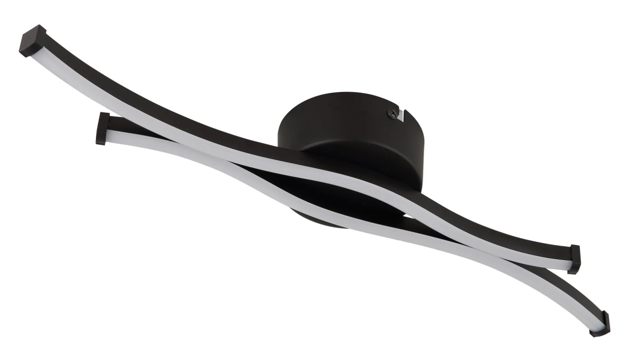 Lustra LED Boyd 12W, 2 brate curbate, lumina calda (3000 K), negru mat/opal, Globo Lighting - 1 | YEO