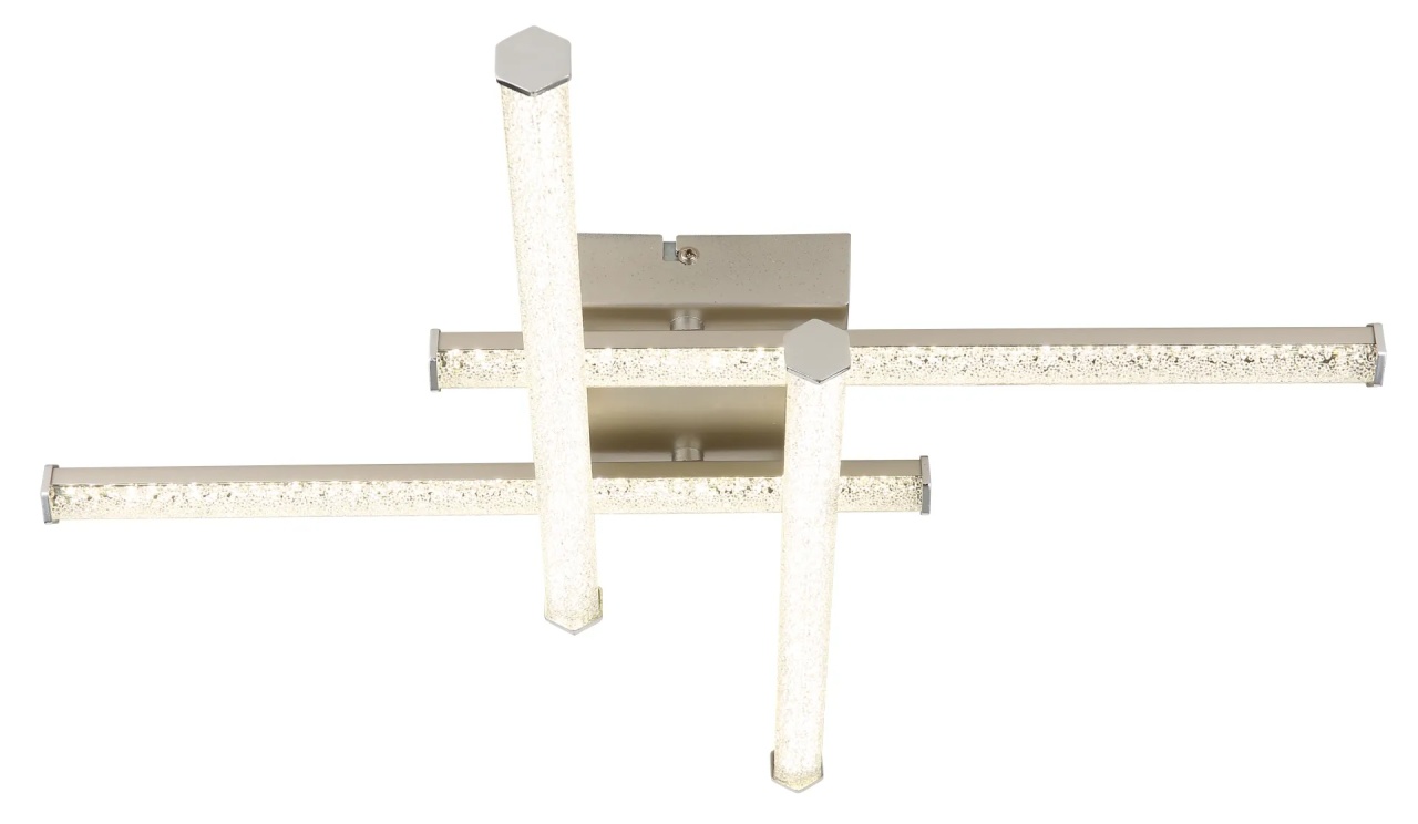Lustra LED Kirina, 4 brate incrucisate, 24W, 1840 lm, lumina neutra (4000 K), IP20, nichel mat/cristale, Globo Lighting - 2 | YEO