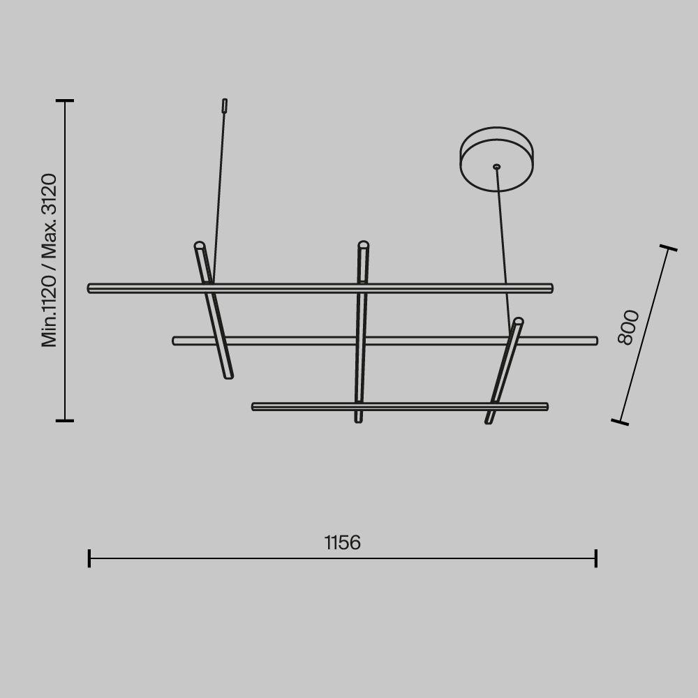 Lustra LED Radiance MOD278PL-L86G3K, 80W, 3150lm, lumina calda, IP20, aurie, Maytoni