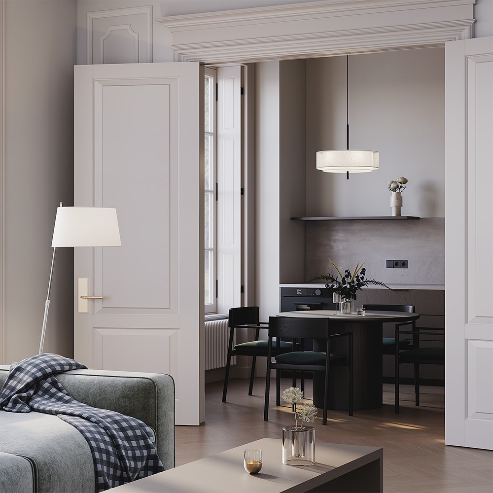 Pendul Bergamo, 5xE27, negru/alb, Maytoni - imagine 6