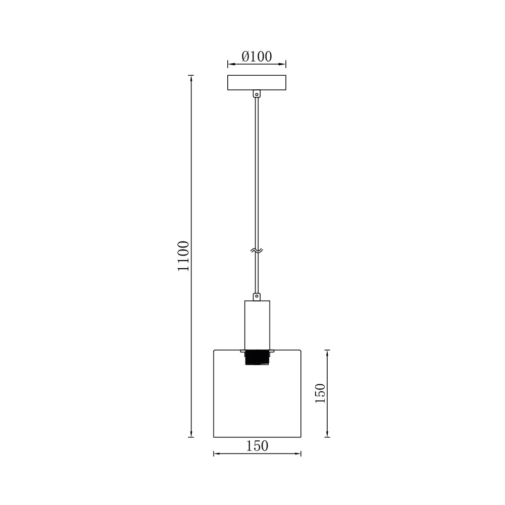 Pendul Braytron BR-BV01-00070, 1xE27, fumuriu+negru